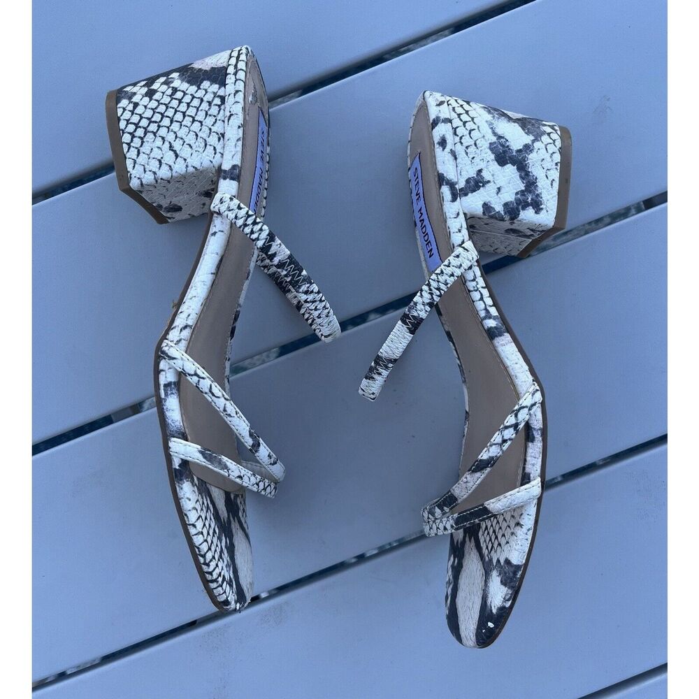 Steve Madden Block Heel Snake Print Sandal - Size… - image 3